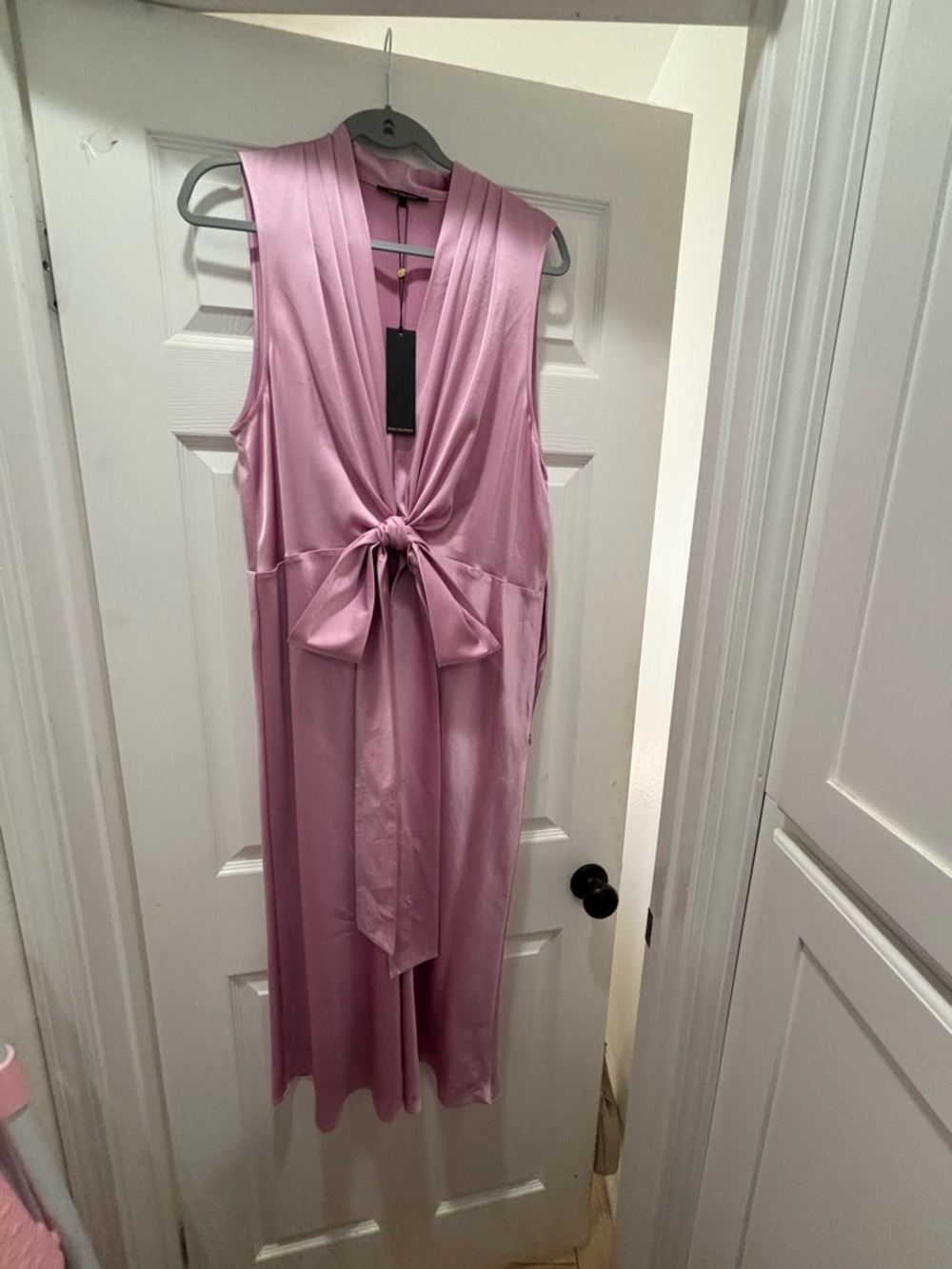 Kobi Halperin Dusty Pink Sleeveless Maxi Dress with Front Tie